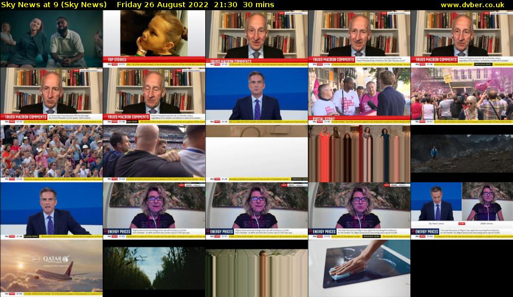 Sky News At 9 (Sky News) Friday 26 August 2022 21:30 - 22:00