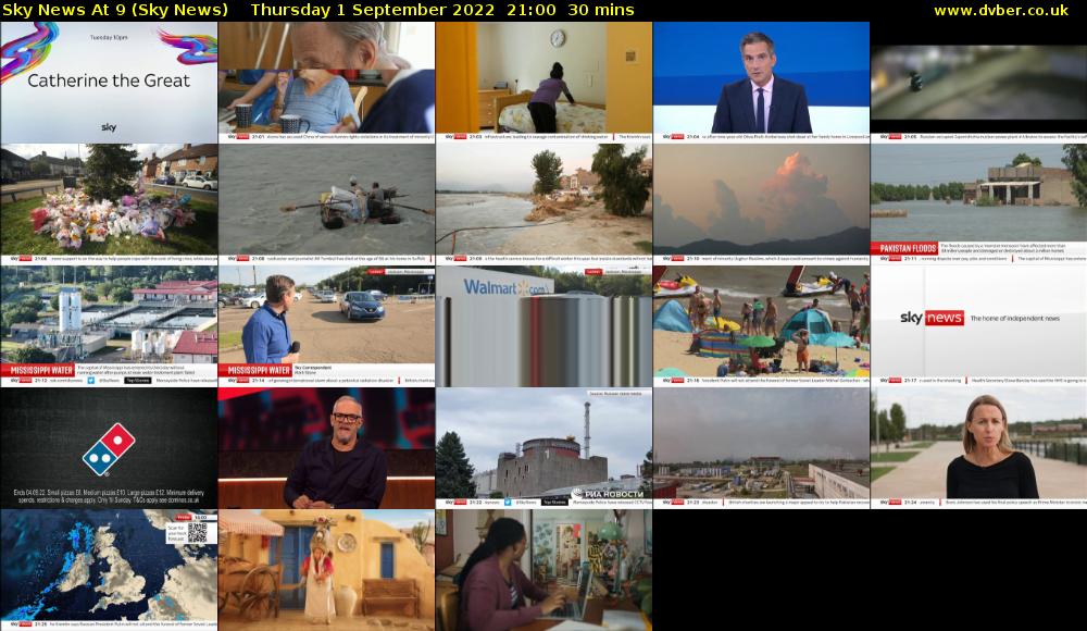 Sky News At 9 (Sky News) Thursday 1 September 2022 21:00 - 21:30