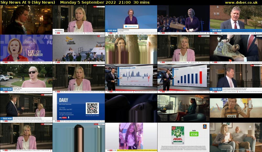 Sky News At 9 (Sky News) Monday 5 September 2022 21:00 - 21:30