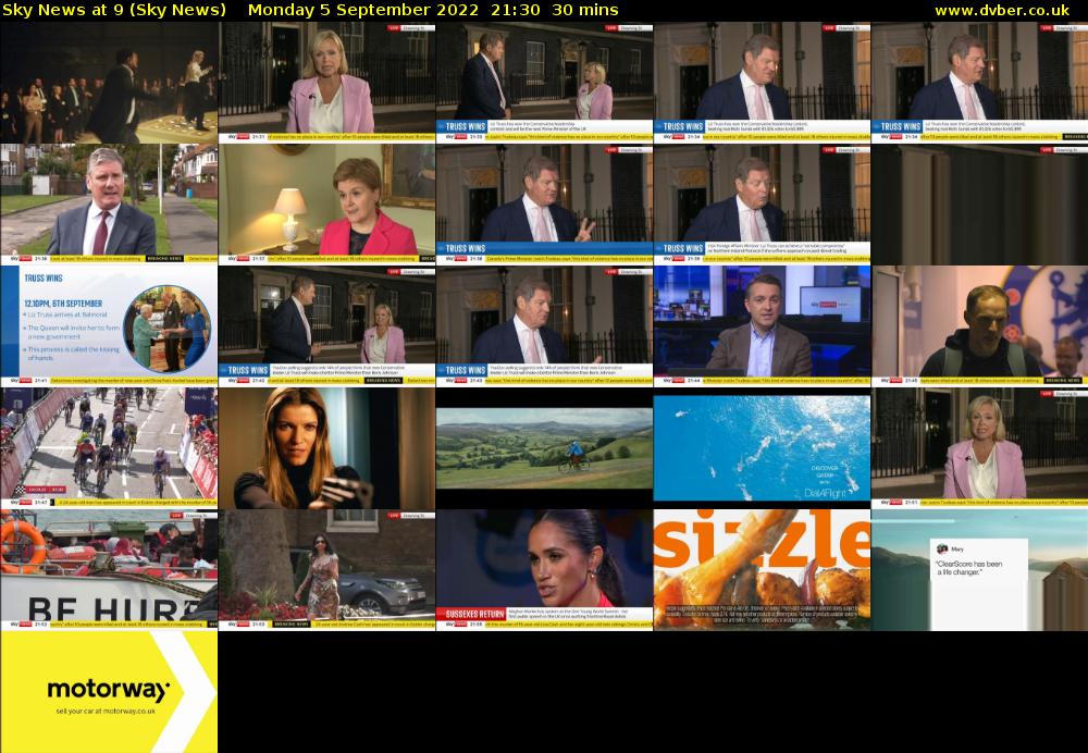 Sky News At 9 (Sky News) Monday 5 September 2022 21:30 - 22:00