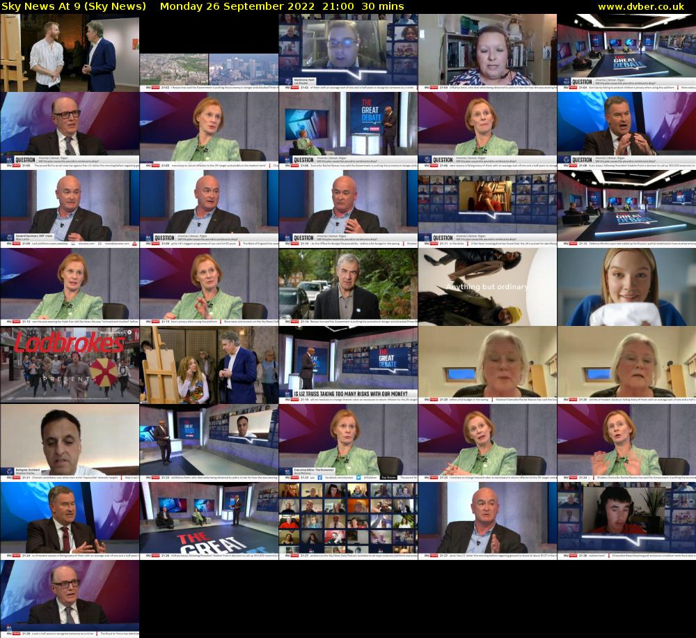 Sky News At 9 (Sky News) Monday 26 September 2022 21:00 - 21:30
