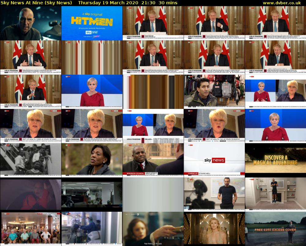 Sky News At Nine (Sky News) Thursday 19 March 2020 21:30 - 22:00