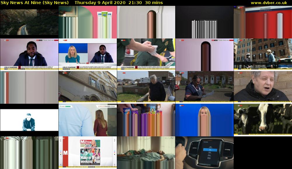 Sky News At Nine (Sky News) Thursday 9 April 2020 21:30 - 22:00