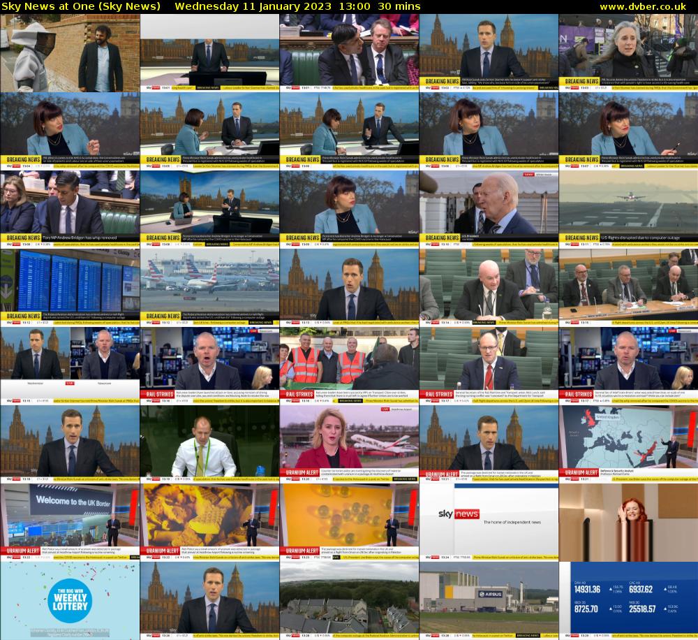 Sky News At One (Sky News) Wednesday 11 January 2023 13:00 - 13:30