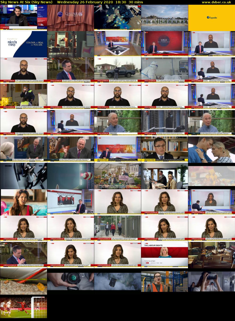 Sky News At Six (Sky News) Wednesday 26 February 2020 18:30 - 19:00
