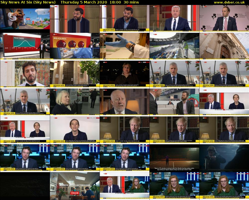 Sky News At Six (Sky News) Thursday 5 March 2020 18:00 - 18:30