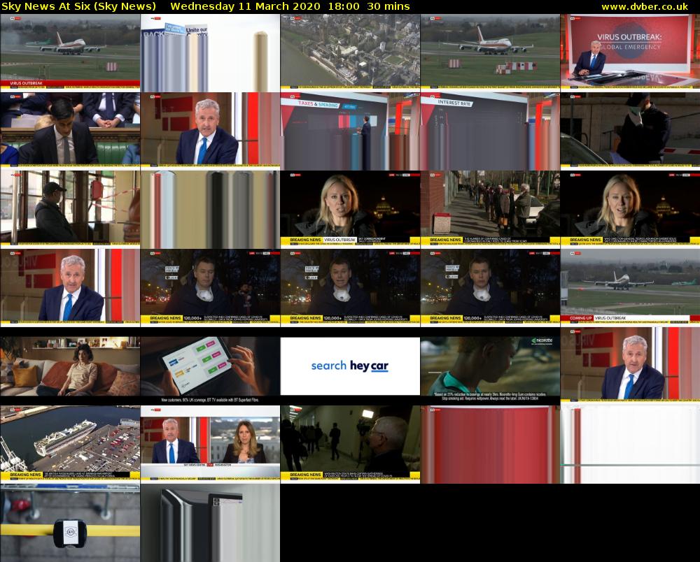 Sky News At Six (Sky News) Wednesday 11 March 2020 18:00 - 18:30