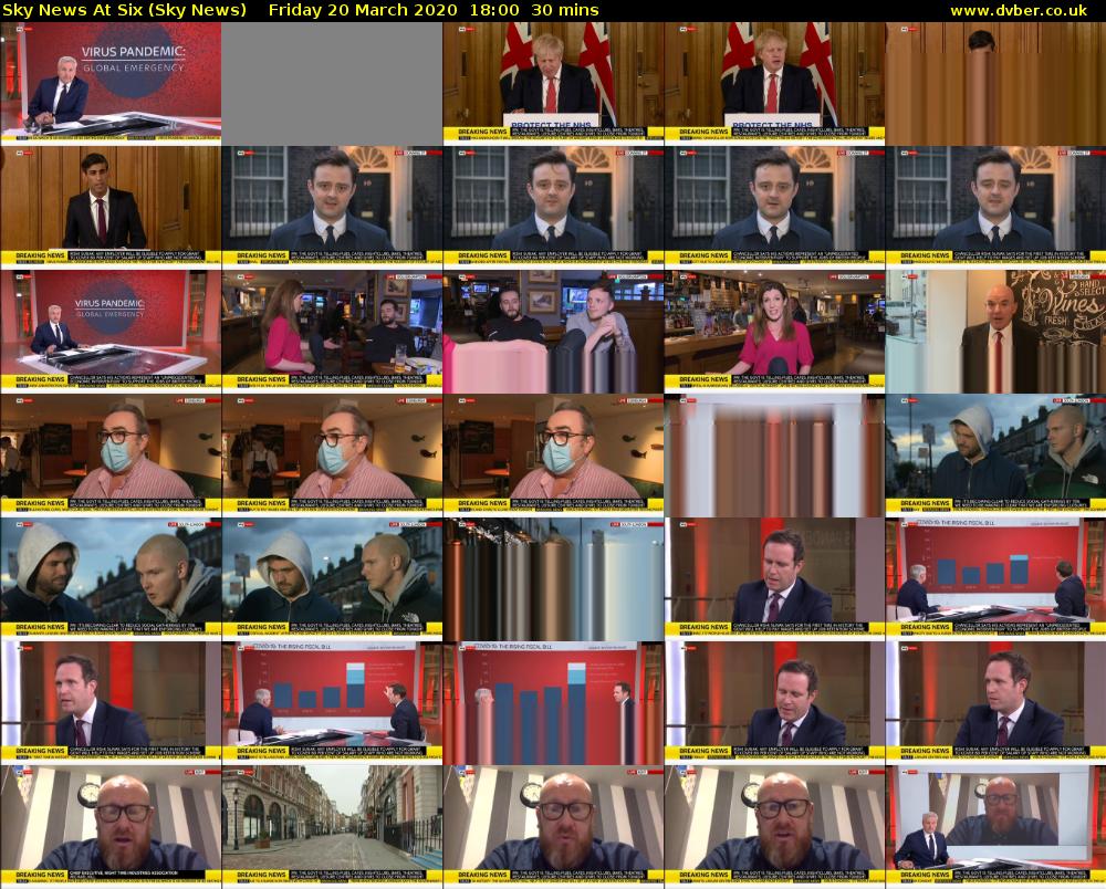 Sky News At Six (Sky News) Friday 20 March 2020 18:00 - 18:30