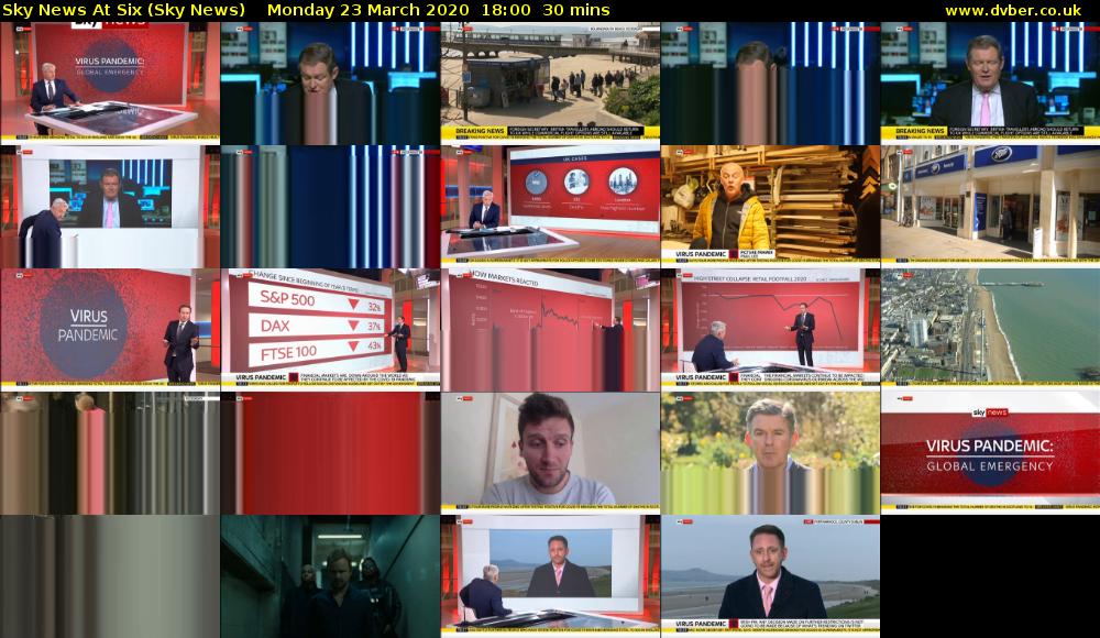 Sky News At Six (Sky News) Monday 23 March 2020 18:00 - 18:30