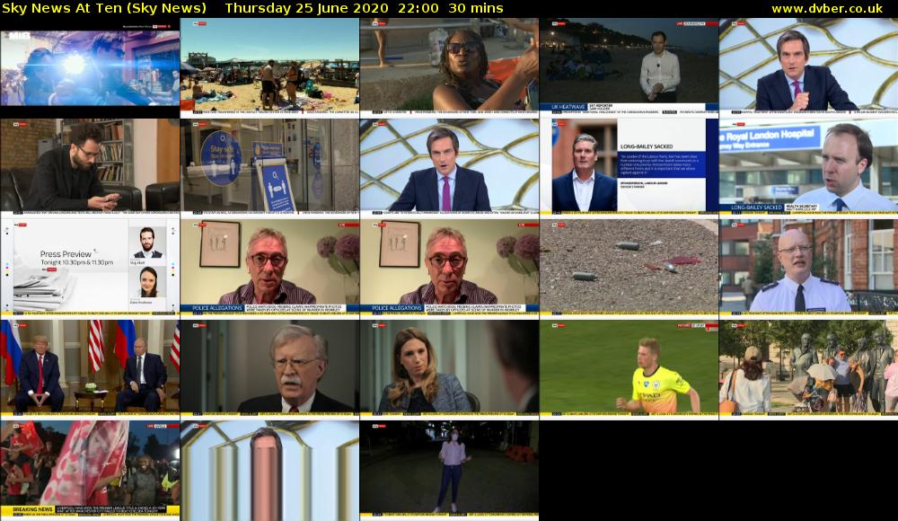 Sky News At Ten (Sky News) Thursday 25 June 2020 22:00 - 22:30