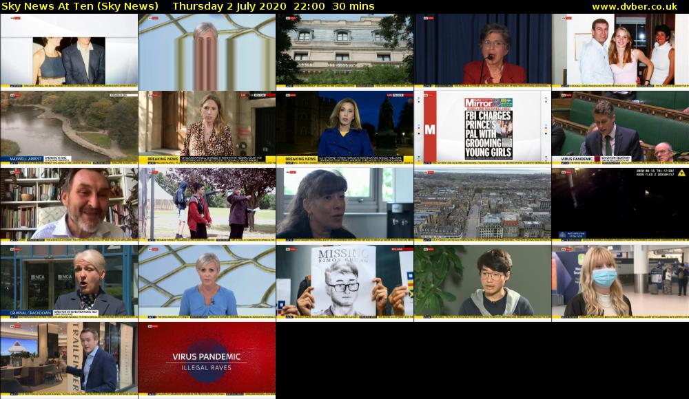 Sky News At Ten (Sky News) Thursday 2 July 2020 22:00 - 22:30
