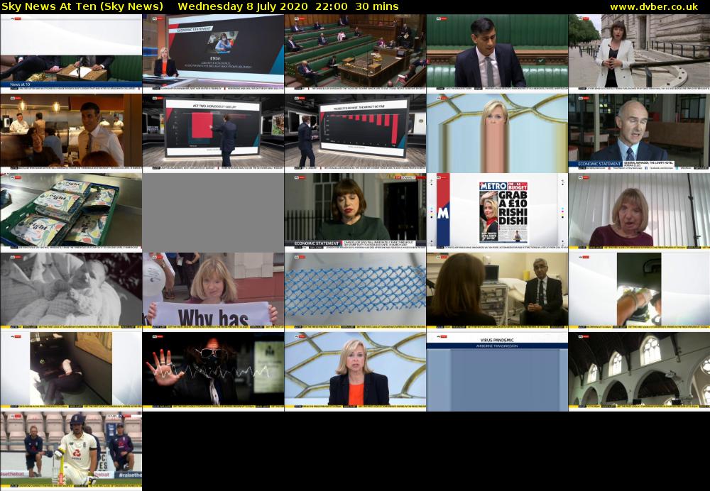 Sky News At Ten (Sky News) Wednesday 8 July 2020 22:00 - 22:30