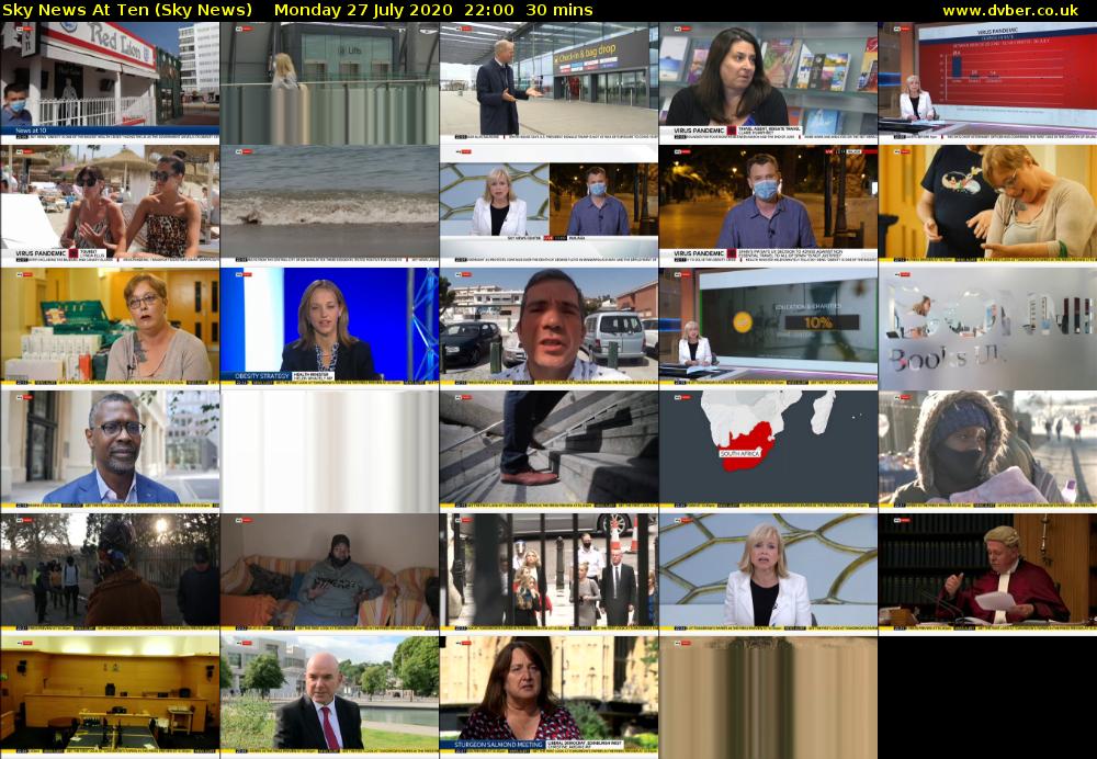 Sky News At Ten (Sky News) Monday 27 July 2020 22:00 - 22:30