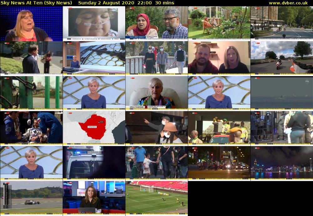 Sky News At Ten (Sky News) Sunday 2 August 2020 22:00 - 22:30