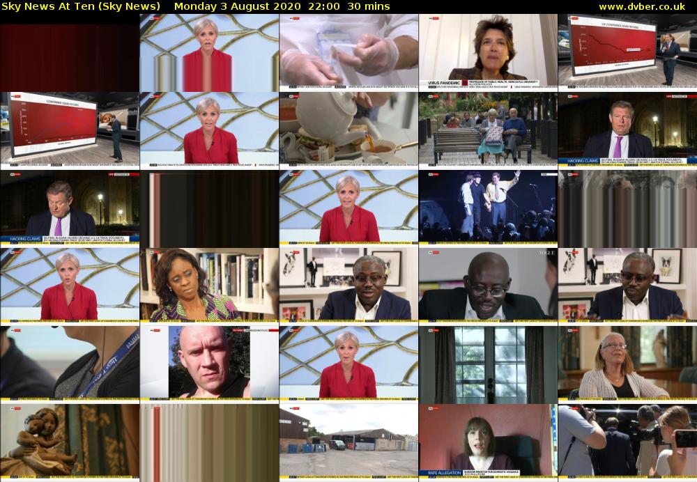 Sky News At Ten (Sky News) Monday 3 August 2020 22:00 - 22:30