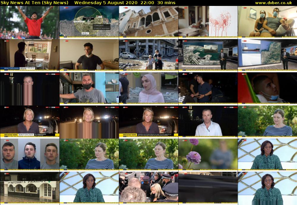 Sky News At Ten (Sky News) Wednesday 5 August 2020 22:00 - 22:30