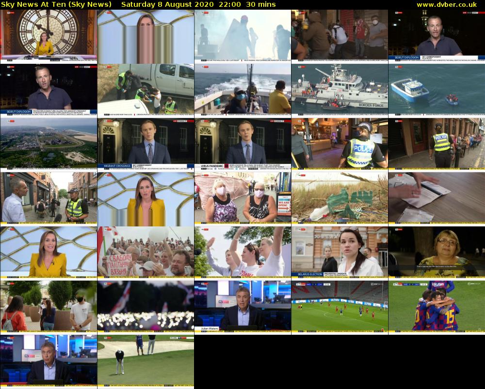 Sky News At Ten (Sky News) Saturday 8 August 2020 22:00 - 22:30