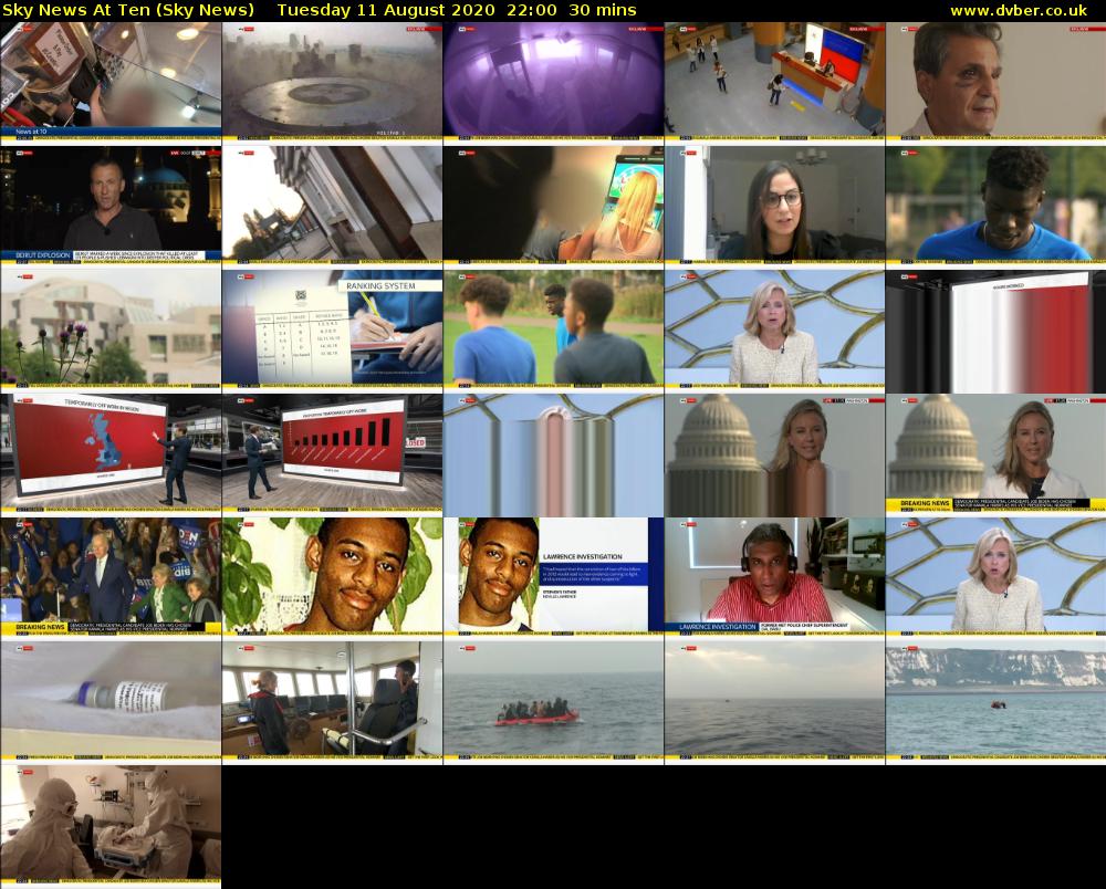 Sky News At Ten (Sky News) Tuesday 11 August 2020 22:00 - 22:30