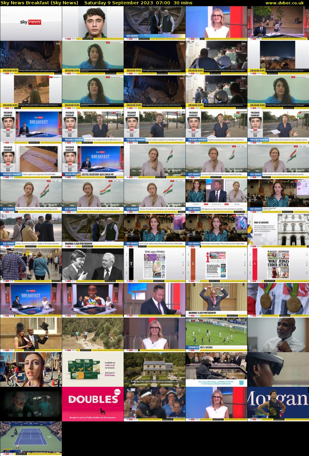 Sky News Breakfast (Sky News) Saturday 9 September 2023 07:00 - 07:30