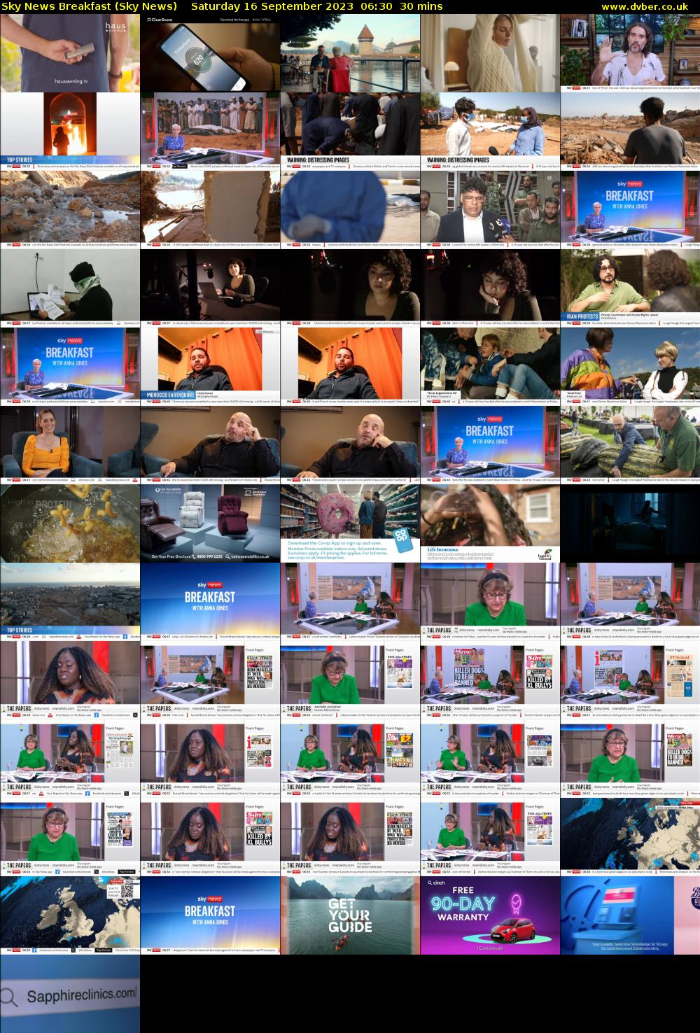 Sky News Breakfast (Sky News) Saturday 16 September 2023 06:30 - 07:00