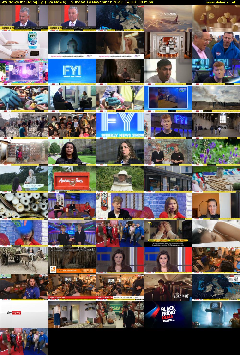 Sky News Including FYI (Sky News) Sunday 19 November 2023 14:30 - 15:00