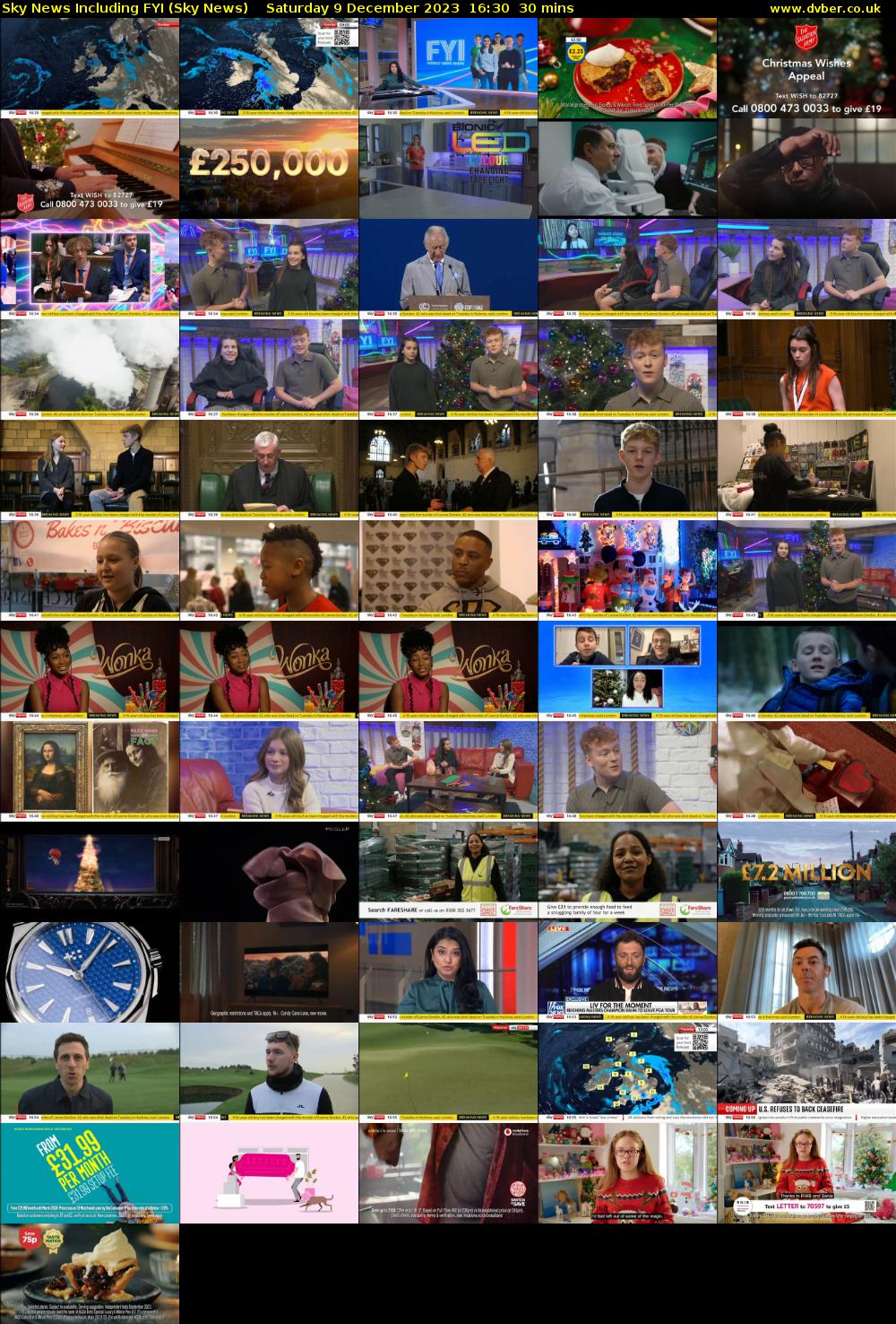 Sky News Including FYI (Sky News) Saturday 9 December 2023 16:30 - 17:00