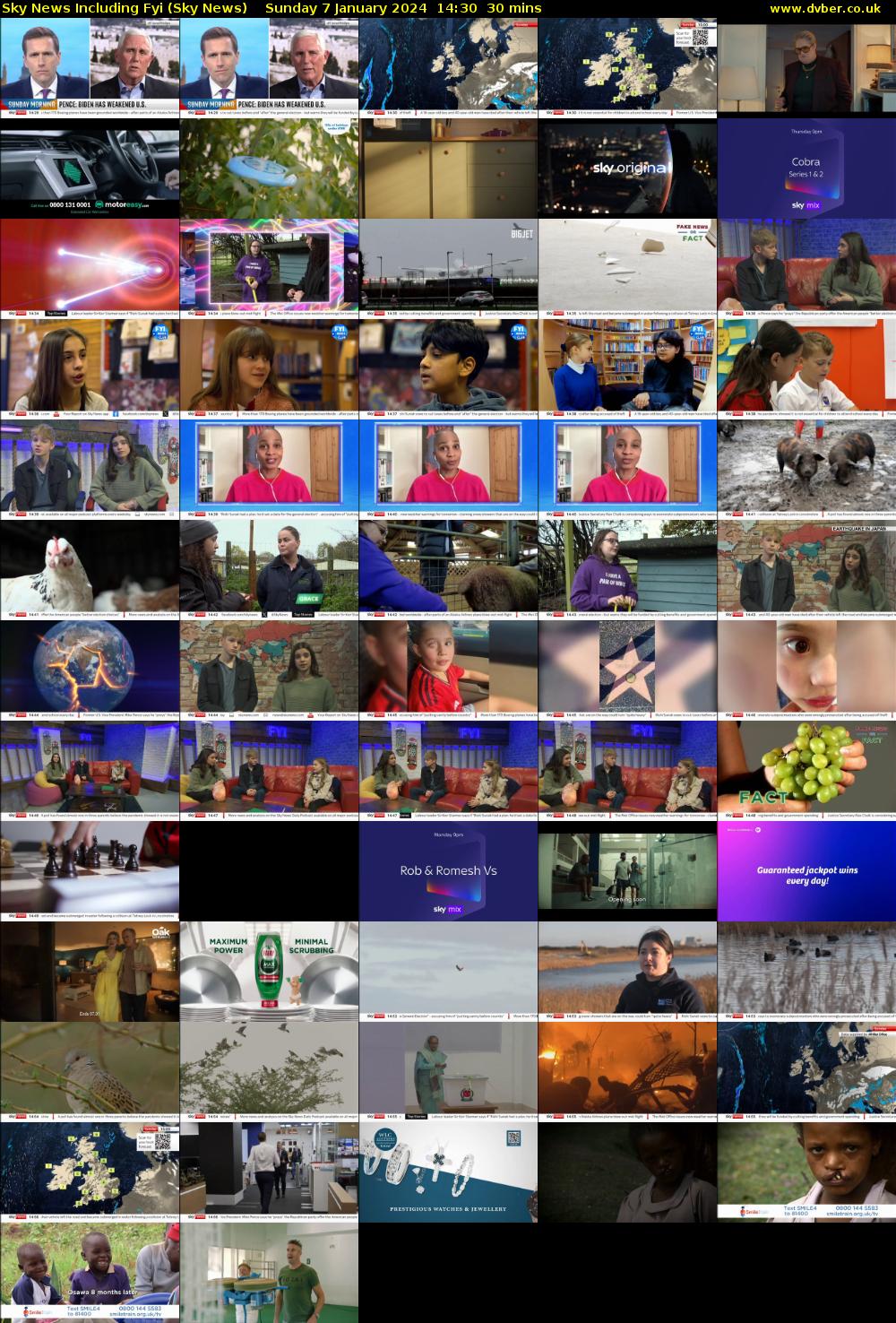 Sky News Including FYI (Sky News) Sunday 7 January 2024 14:30 - 15:00