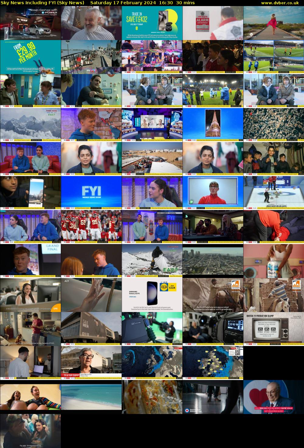 Sky News Including FYI (Sky News) Saturday 17 February 2024 16:30 - 17:00