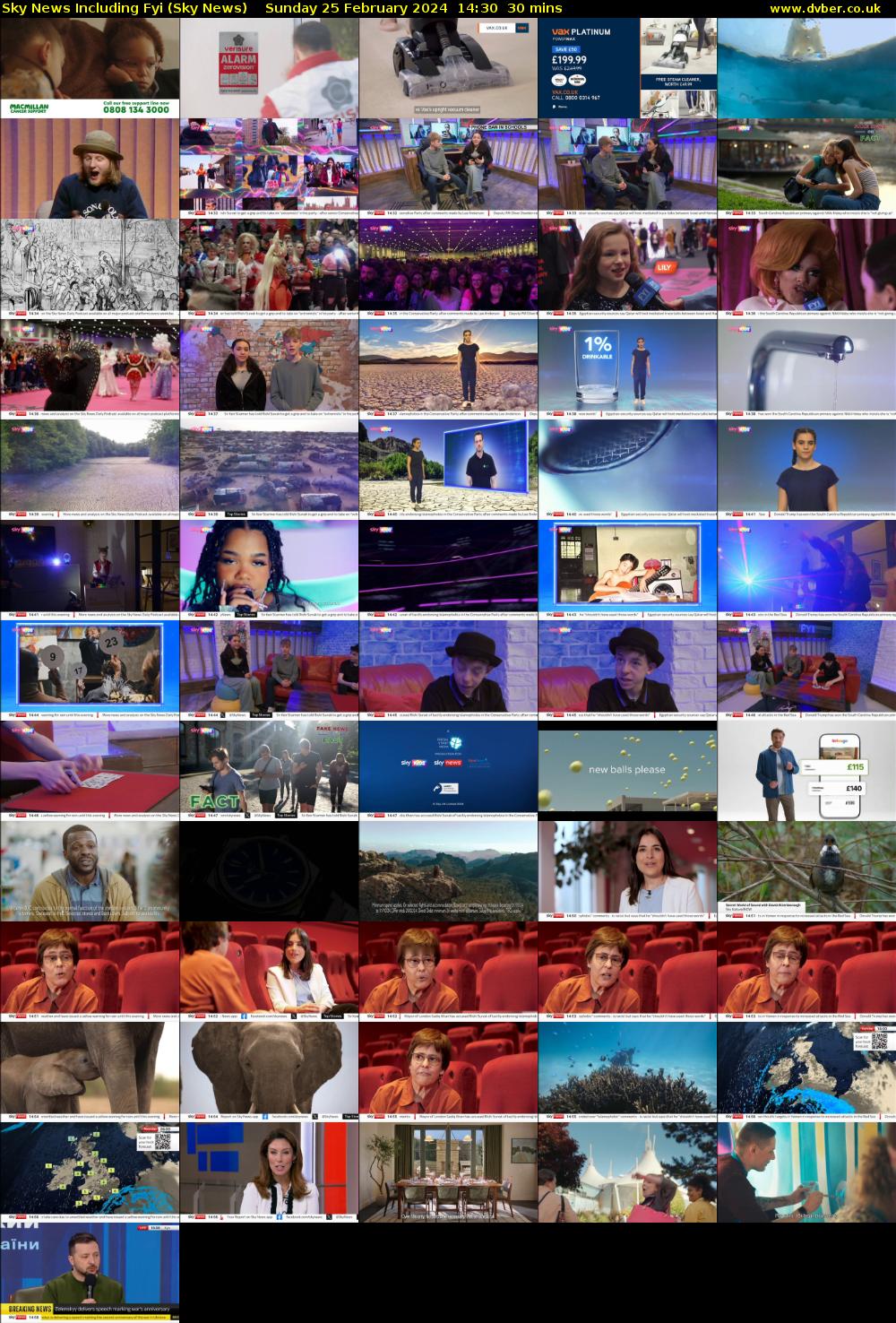 Sky News Including FYI (Sky News) Sunday 25 February 2024 14:30 - 15:00