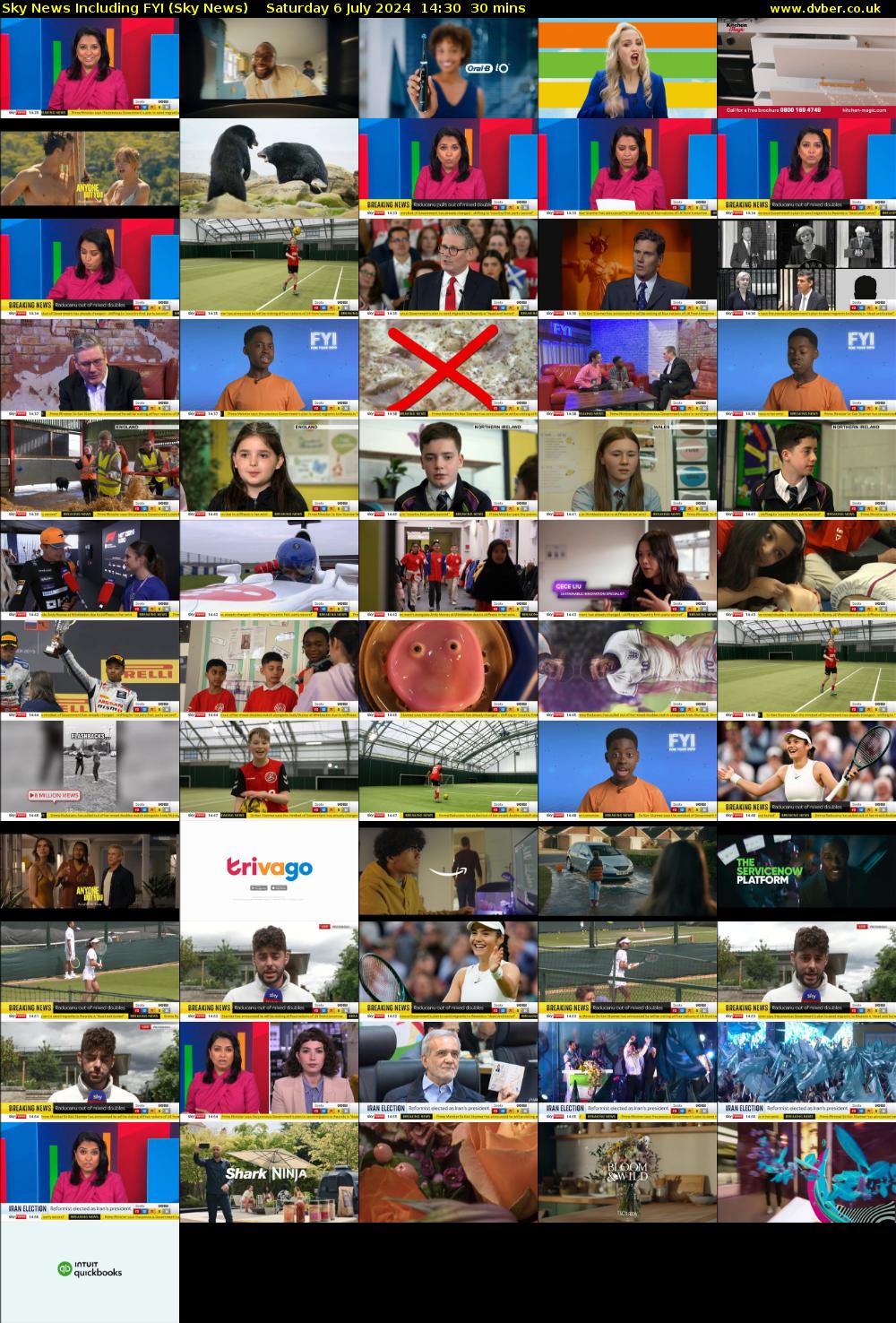 Sky News Including FYI (Sky News) Saturday 6 July 2024 14:30 - 15:00