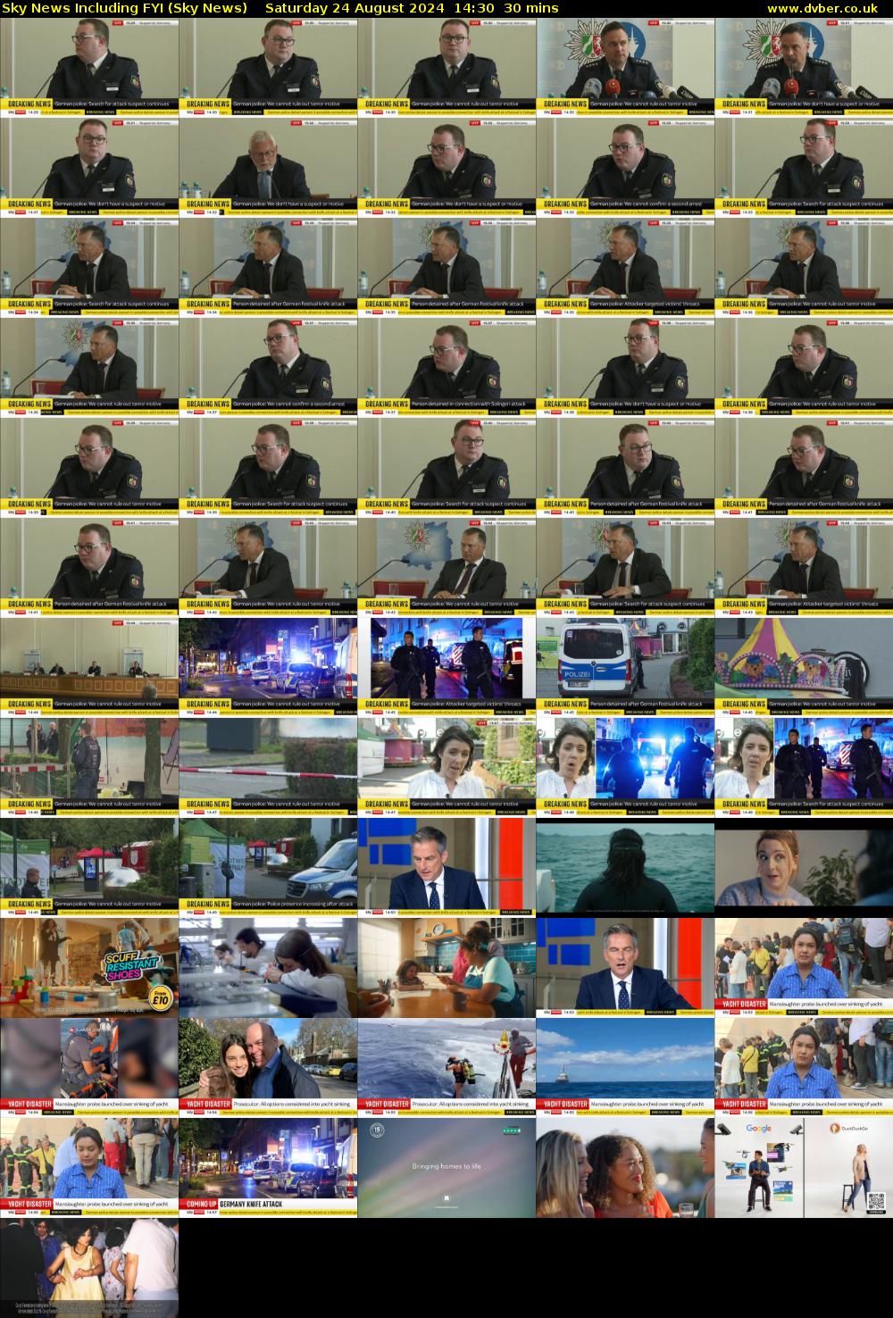 Sky News Including FYI (Sky News) Saturday 24 August 2024 14:30 - 15:00