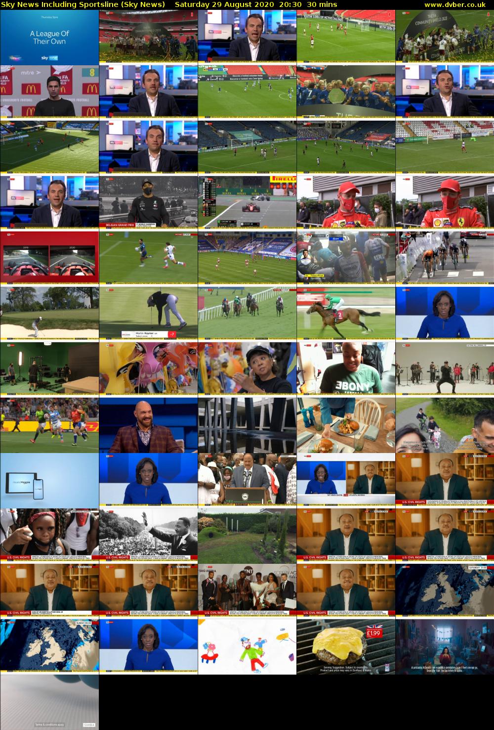 Sky News Including Sportsline (Sky News) Saturday 29 August 2020 20:30 - 21:00