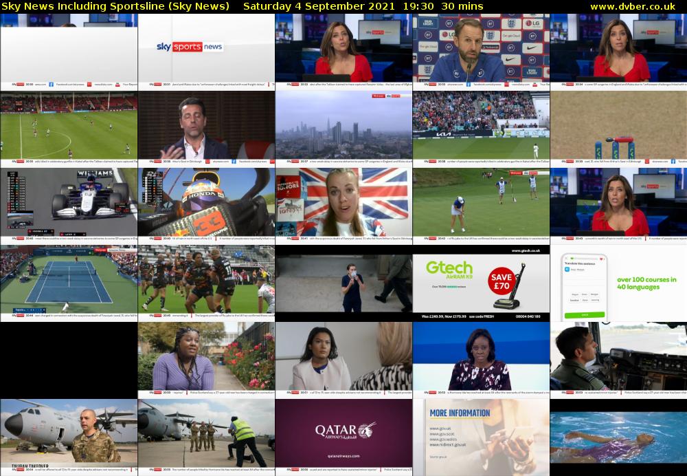 Sky News Including Sportsline (Sky News) Saturday 4 September 2021 20:30 - 21:00