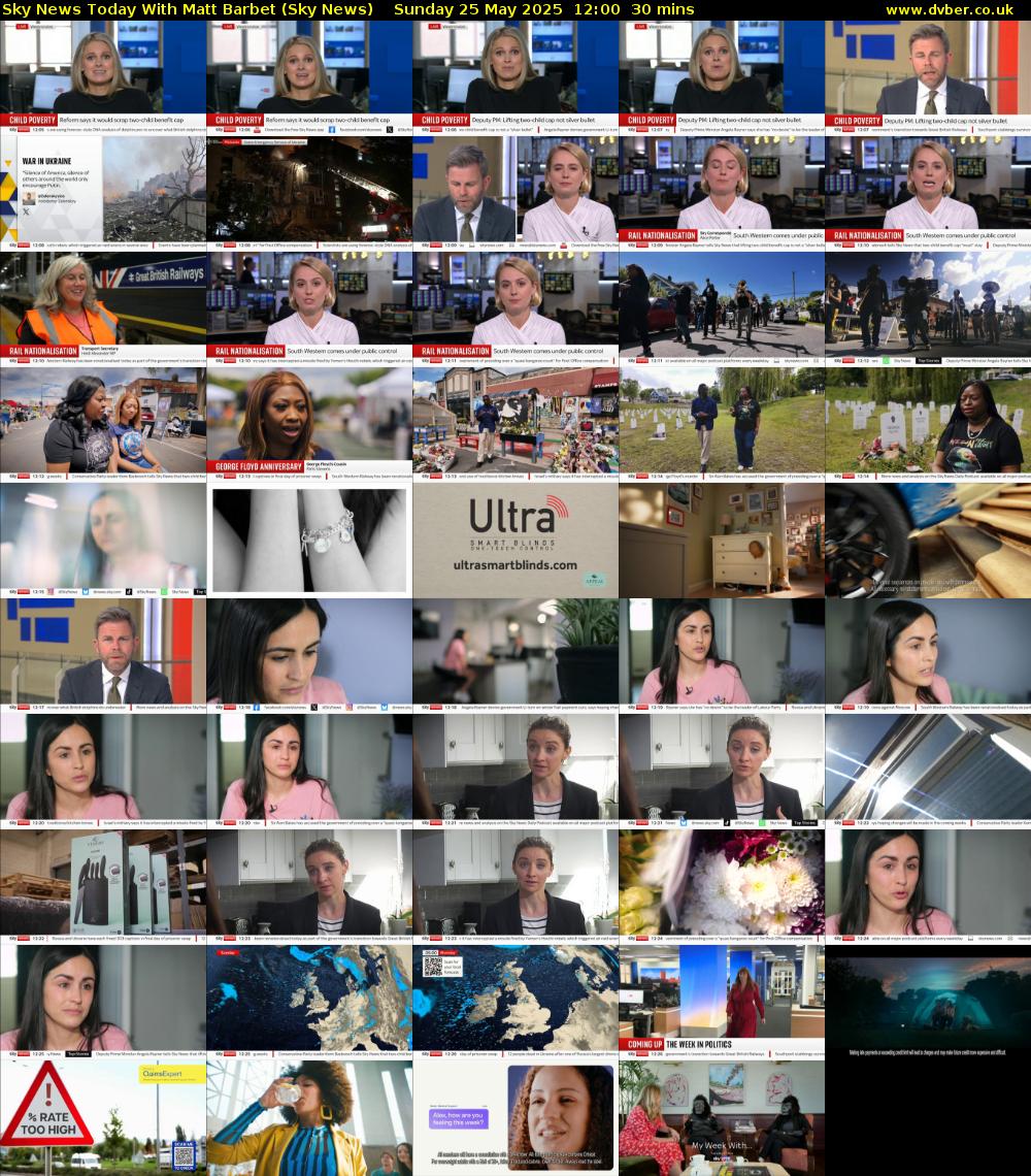 Sky News Today With Matt Barbet (Sky News) Sunday 25 May 2025 12:00 - 12:30