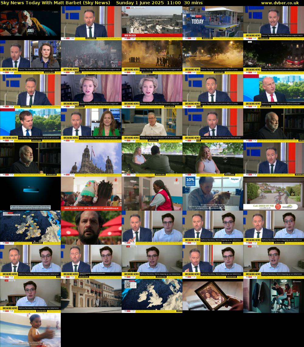 Sky News Today With Matt Barbet (Sky News) Sunday 1 June 2025 11:00 - 11:30