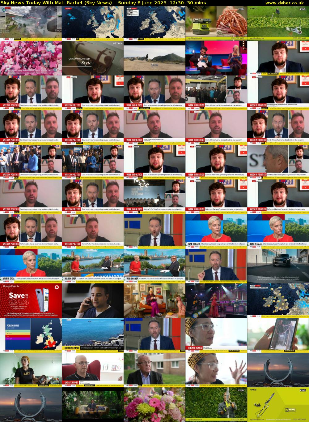 Sky News Today With Matt Barbet (Sky News) Sunday 8 June 2025 12:30 - 13:00