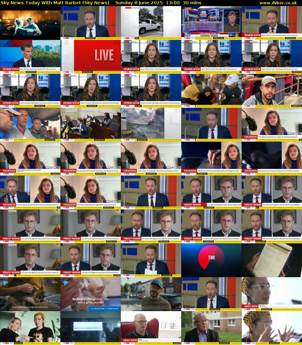 Sky News Today With Matt Barbet (Sky News) Sunday 8 June 2025 13:00 - 13:30
