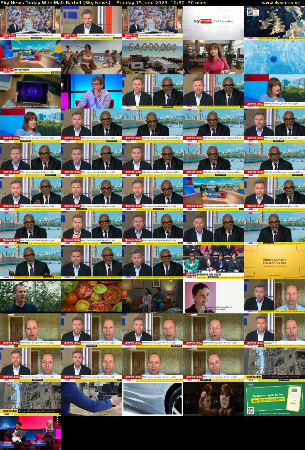 Sky News Today With Matt Barbet (Sky News) Sunday 15 June 2025 10:30 - 11:00
