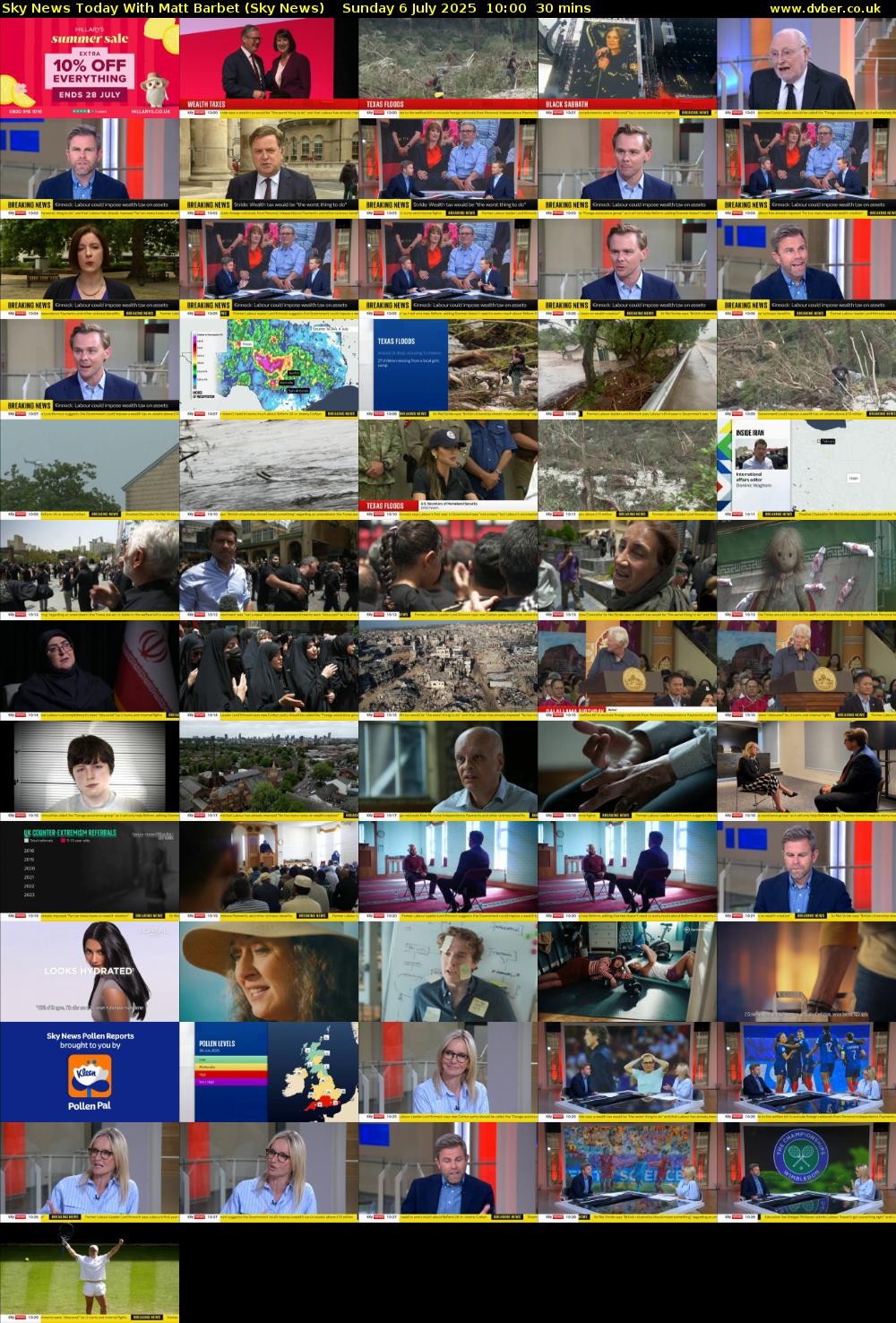 Sky News Today With Matt Barbet (Sky News) Sunday 6 July 2025 10:00 - 10:30