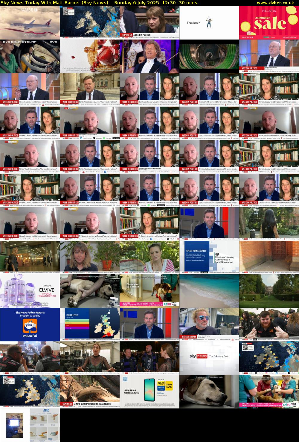 Sky News Today With Matt Barbet (Sky News) Sunday 6 July 2025 12:30 - 13:00