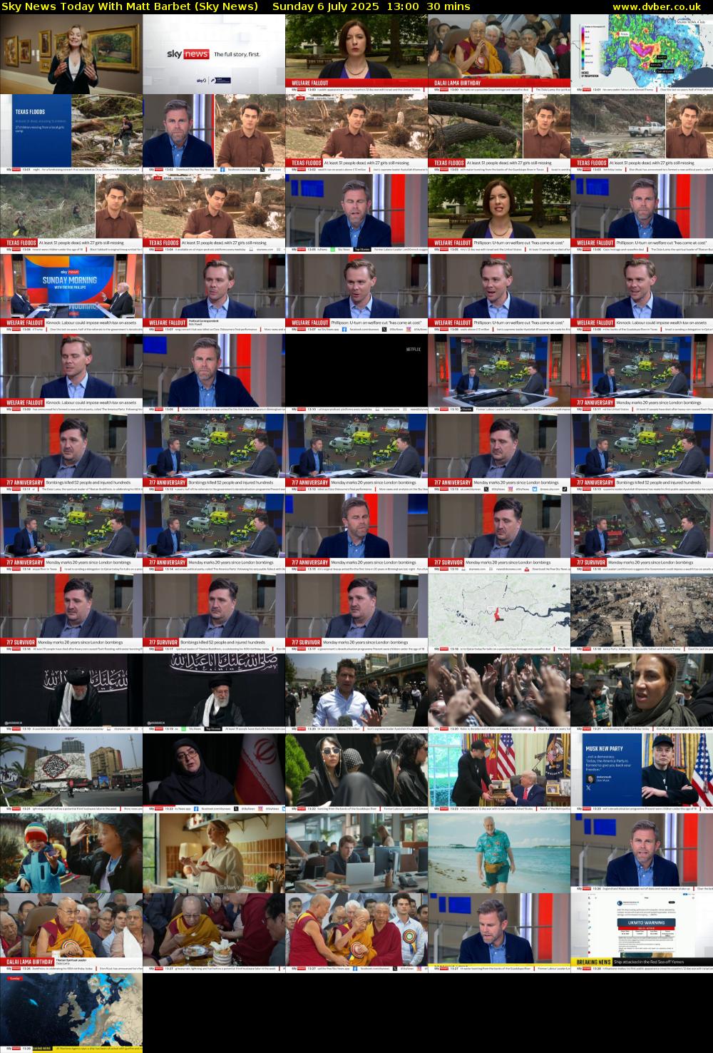 Sky News Today With Matt Barbet (Sky News) Sunday 6 July 2025 13:00 - 13:30