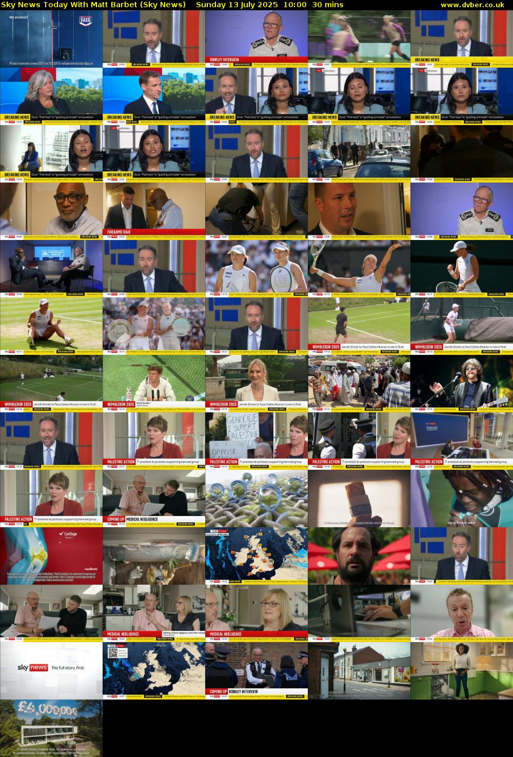 Sky News Today With Matt Barbet (Sky News) Sunday 13 July 2025 10:00 - 10:30
