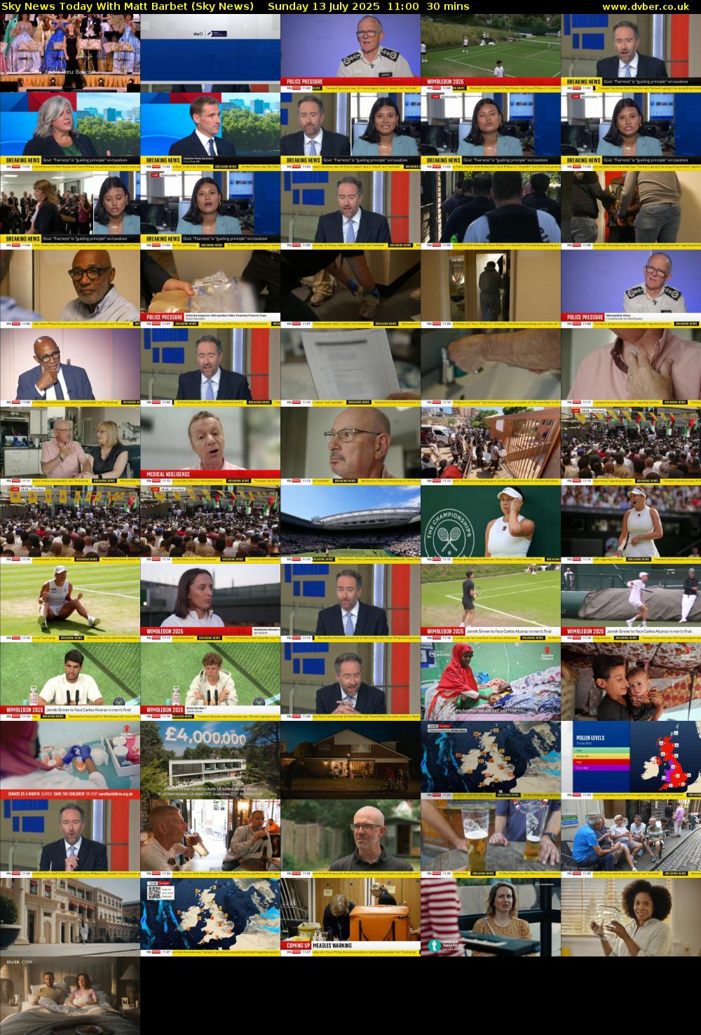 Sky News Today With Matt Barbet (Sky News) Sunday 13 July 2025 11:00 - 11:30