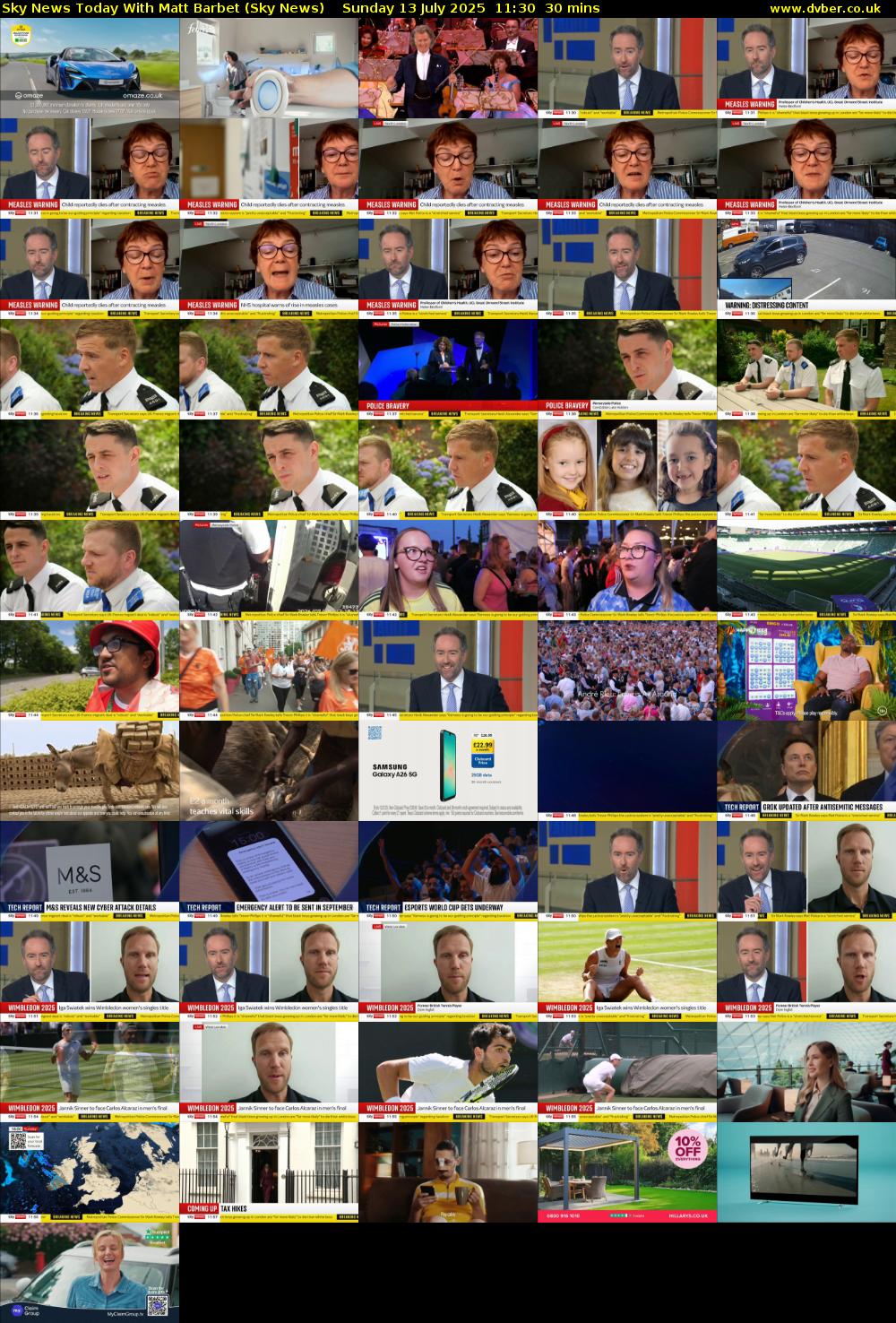 Sky News Today With Matt Barbet (Sky News) Sunday 13 July 2025 11:30 - 12:00