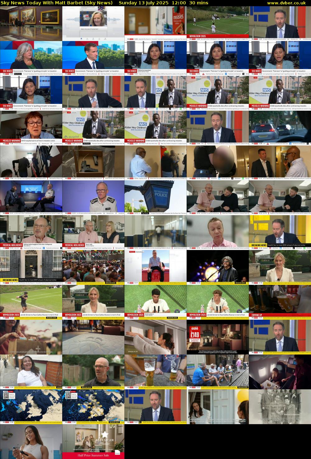 Sky News Today With Matt Barbet (Sky News) Sunday 13 July 2025 12:00 - 12:30