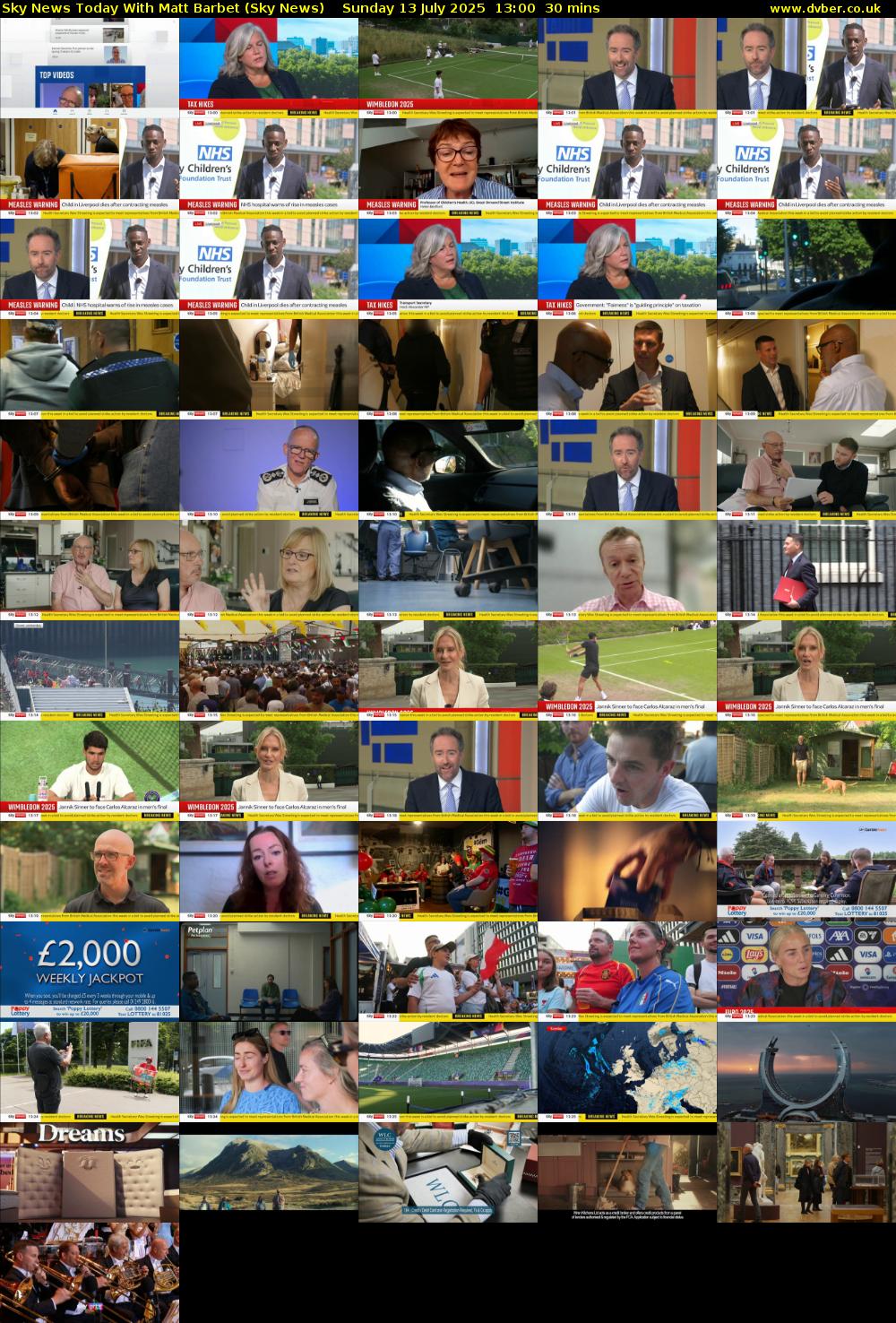 Sky News Today With Matt Barbet (Sky News) Sunday 13 July 2025 13:00 - 13:30