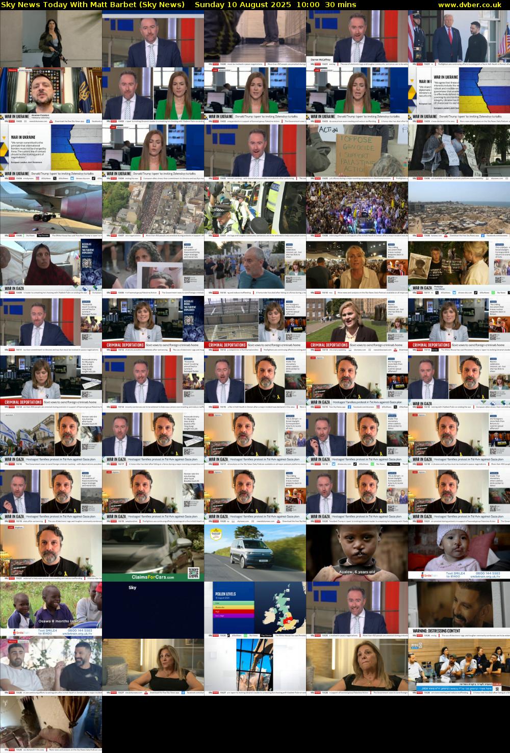 Sky News Today With Matt Barbet (Sky News) Sunday 10 August 2025 10:00 - 10:30
