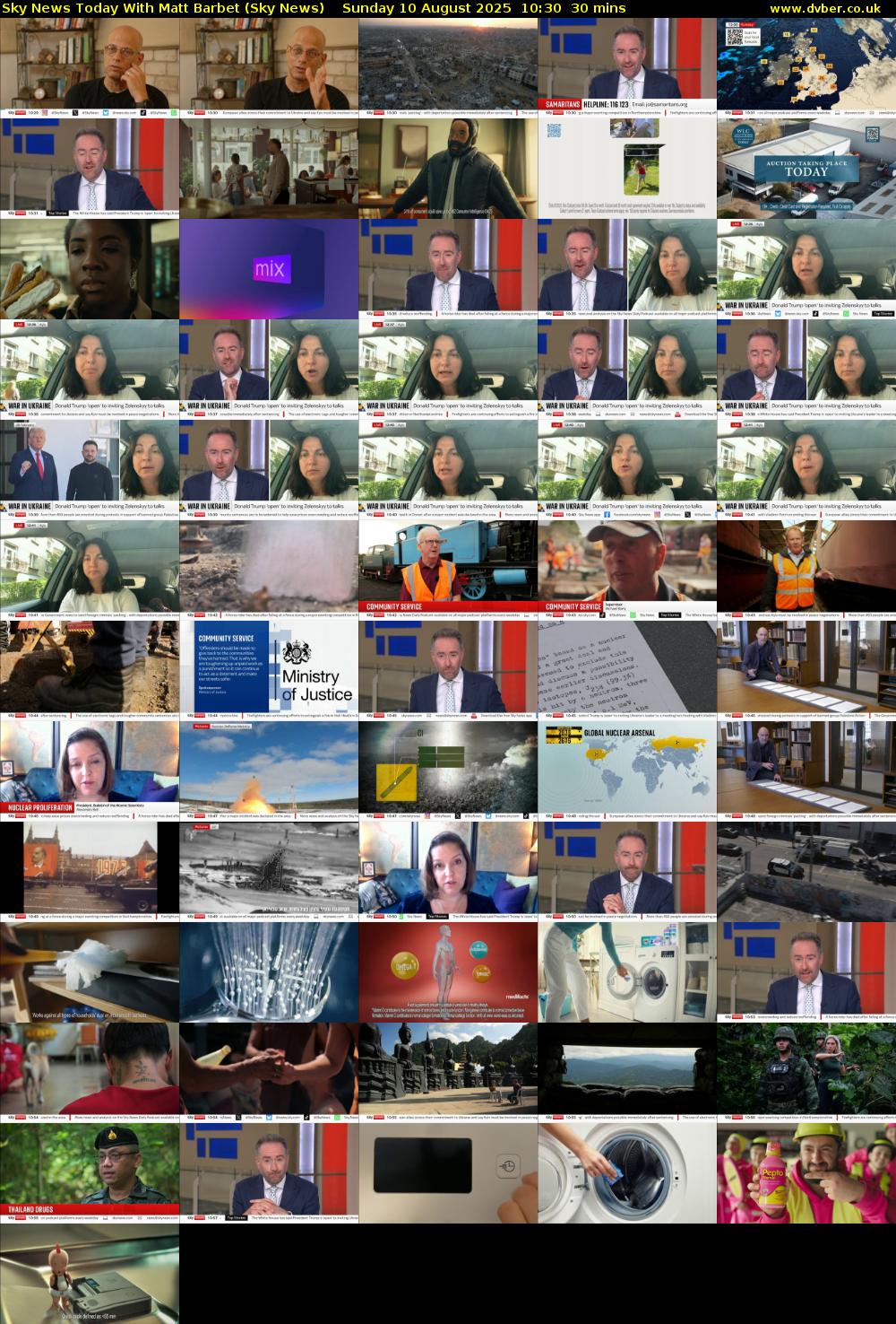 Sky News Today With Matt Barbet (Sky News) Sunday 10 August 2025 10:30 - 11:00