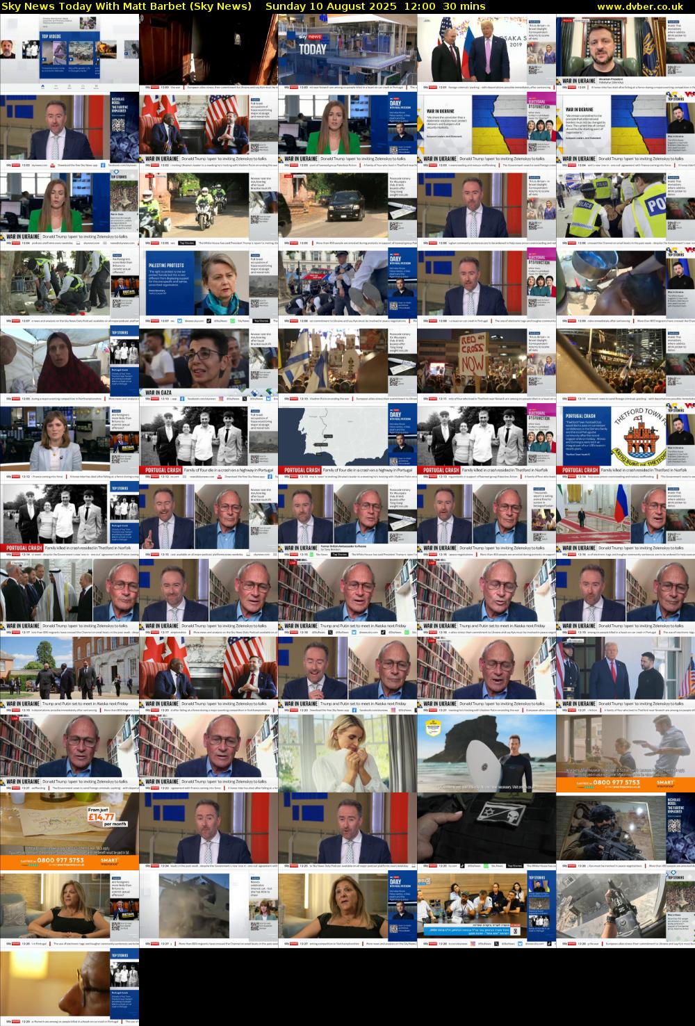 Sky News Today With Matt Barbet (Sky News) Sunday 10 August 2025 12:00 - 12:30
