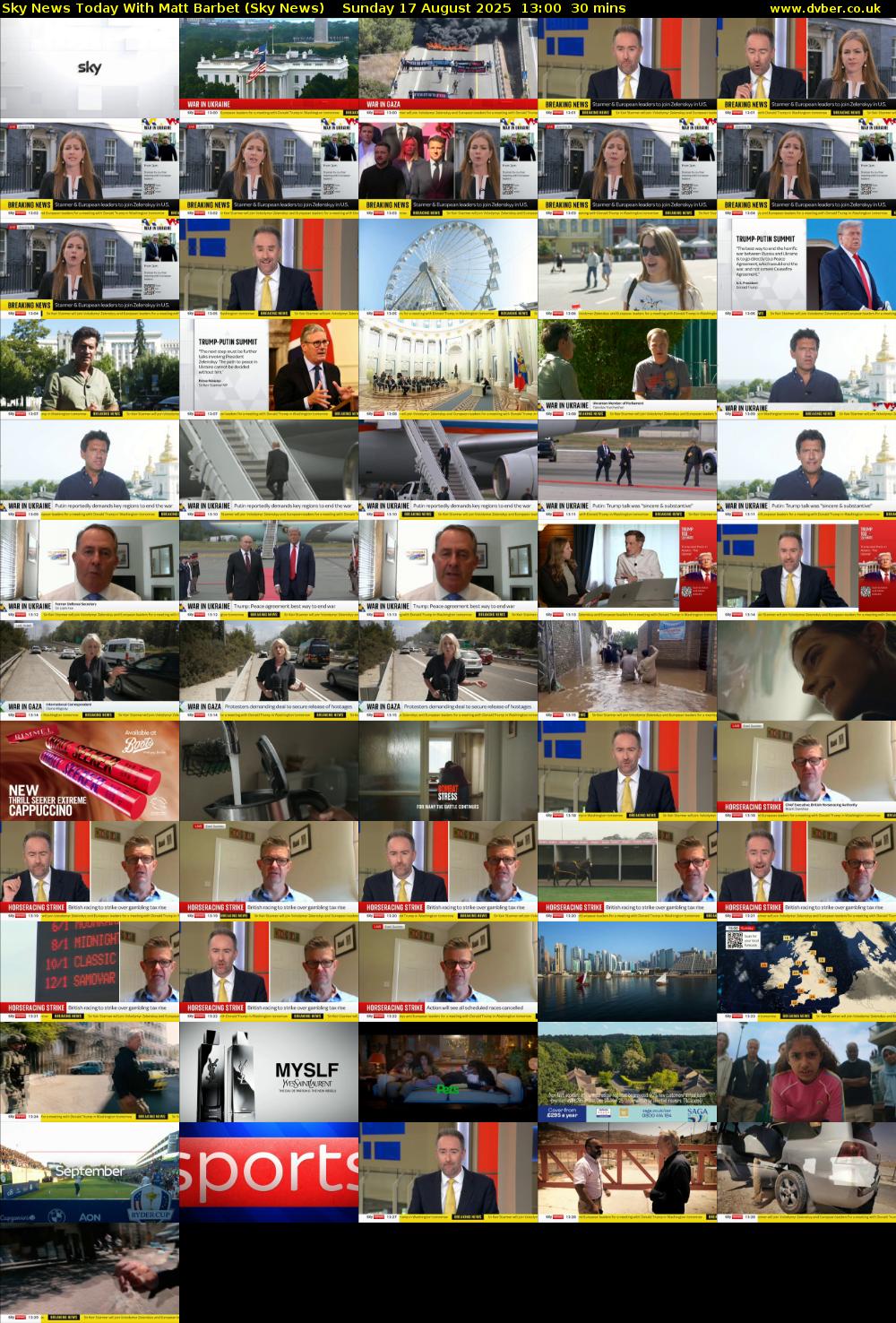 Sky News Today With Matt Barbet (Sky News) Sunday 17 August 2025 13:00 - 13:30